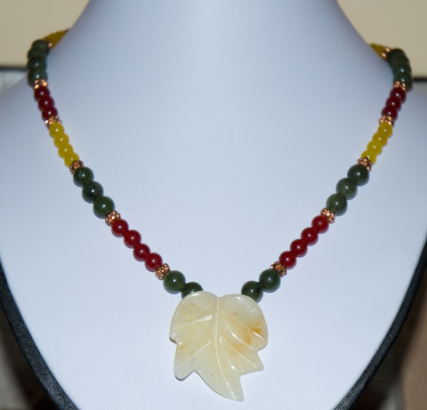 red green and yellow jade beads