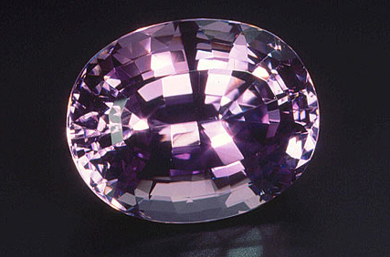 purple faceted kunzite