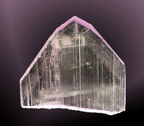 pyramid shaped pink kunzite rough