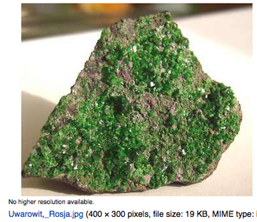 Uvarite green garnet