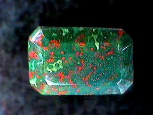 faceted rectangular bloodstone