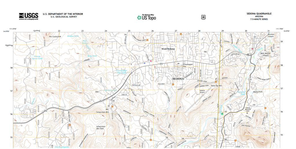 US Topo View of Sedona