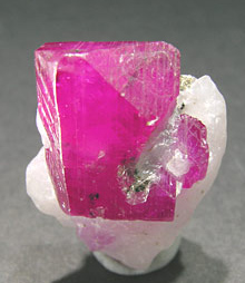 Ruby crystal in calcite afghanistan mine
