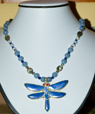 lapis lazuli dragonfly necklace