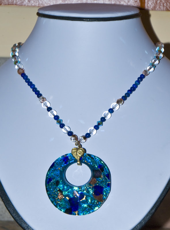 lapis lazuli murano pendant