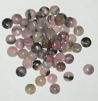 rhodonite coin beads